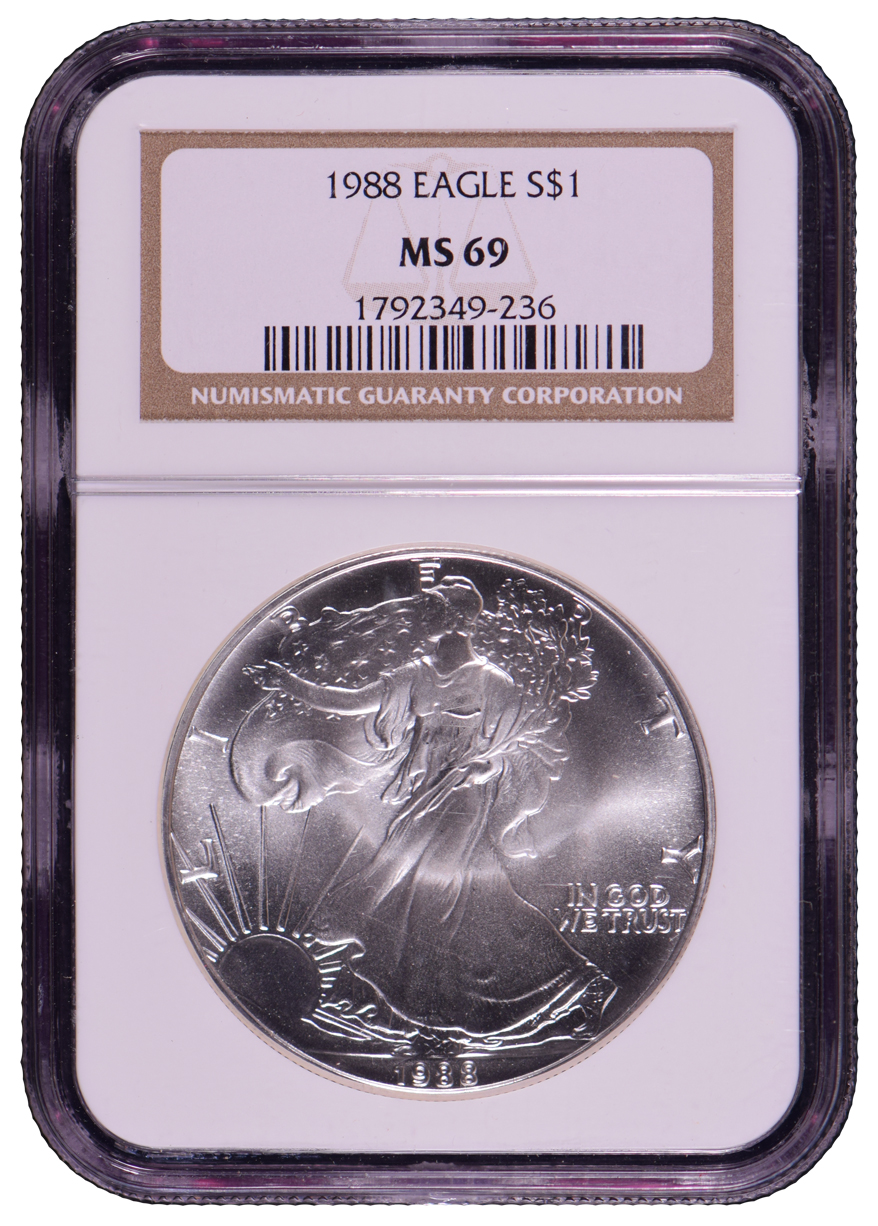 1988 American Silver Eagle NGC MS69 