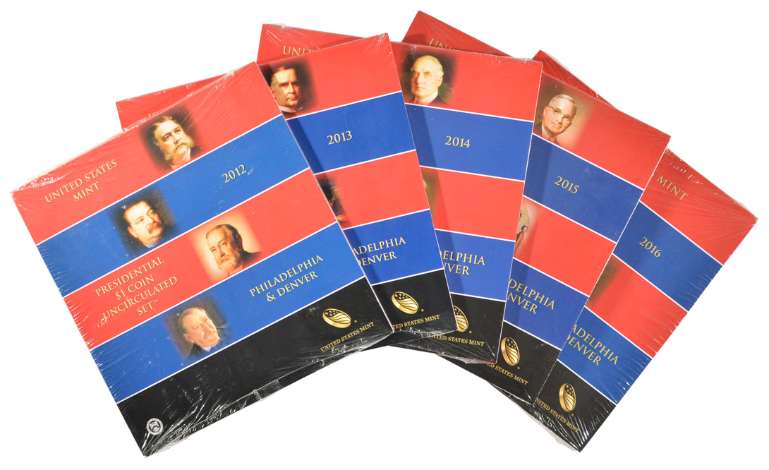 Complete 2007-2016 Presidential Dollar 39 D-Mint Coin Uncirculated Set 